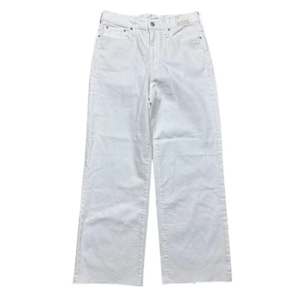 NWT‎ J. Crew Women's Size 27 White Wide-Leg High-Rise Jeans Summer Denim